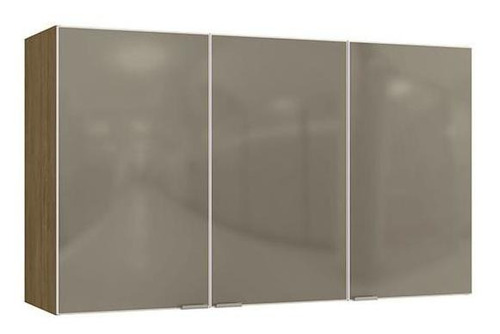 Aéreo Suprema 3 Portas Freijó/branco/vidro Bronze 1,20mx34cm