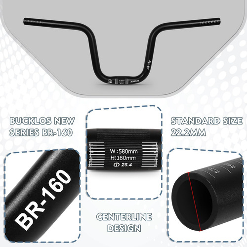 Bucklos Bike 254 Manarbar De Alto Ascenso Bicicletas 580 Mm