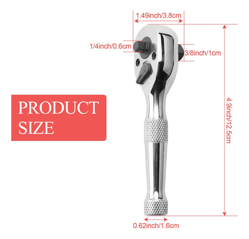 Llave De Tubo De Trinquete De 72 Dientes De 1/4 Pulgada Y