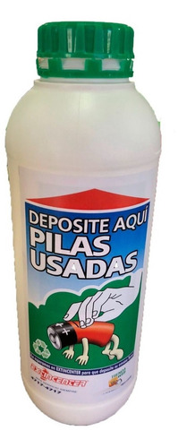 Contenedor 1 Lt Pilas Ecovolta Reciclado Ecologico Color Blanco