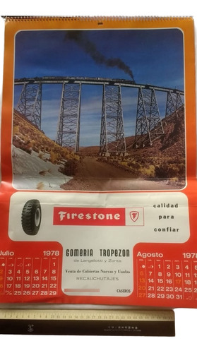 Antiguo Calendario Firestone 1978 Paisajes De Argentina (Usado)