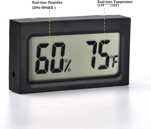 Pinmu - Higrómetro Digital Para Interiores Con Pantalla Lcd