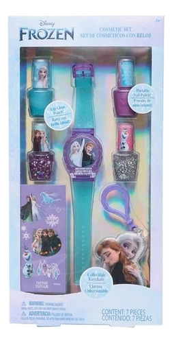Set De Cosméticos Townley Disney Frozen Con Reloj 7 Pzas