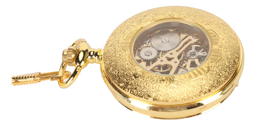 Reloj De Bolsillo Esqueleto Caja Dorada Reloj De Bolsillo