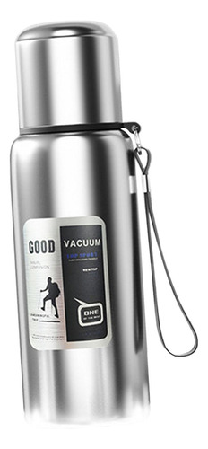 Botella De Agua Aislada, Taza Térmica, 600 Ml Plateado