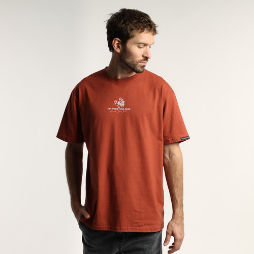 Remera Hombre Kevingston Oslo Mind Manga Corta Naranja
