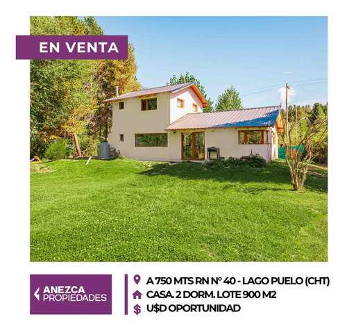 Se Vende Casa 2 Dormitorios, Lote 900 M2, Las Golondrinas, Lago Puelo 