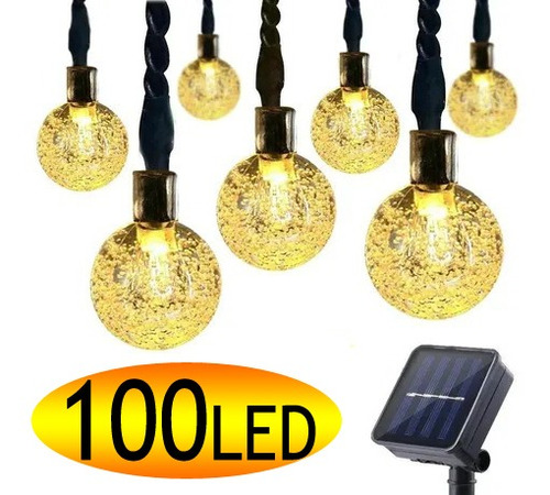 Serie De Luces Led 12m 100 Focos Decorativos Luz Solar