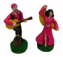Comprar Esculturas Ciganos Casal Rosa 11 Cm Em Resina