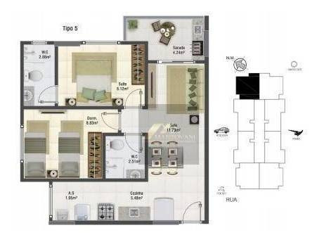 Imagem 15 de 20 de Apartamento Com 2 Dormitórios , Incluso No Programa Minha Casa, Minha Vida, Escritura Grátis,- Guilhermina - Praia Grande/sp. - Ap1468