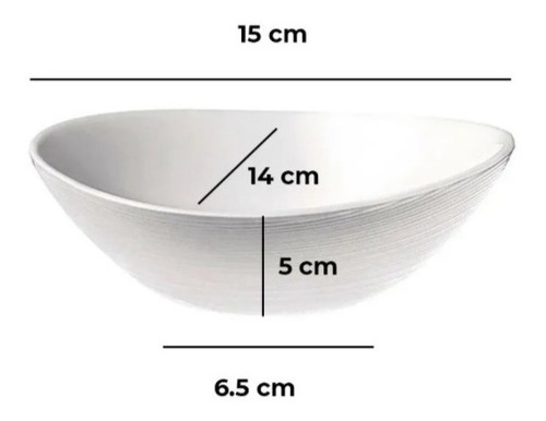 Imagen 3 de 4 de Set X 12 Compoteras Ovaladas Vidrio Templado Opalina Blanco