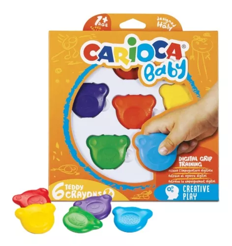 Kit Carioca Baby 6 Crayones 6 Marcadores Osito Block Dibujo