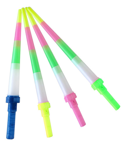 12 Pzas Espadas Retractiles Con Luz Led 4 Colores Juguete Color