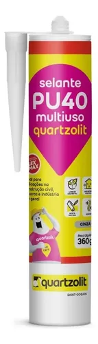 Foto real de Selante Poliuretano PU40 Quartzolit Multiuso Cinza 360G