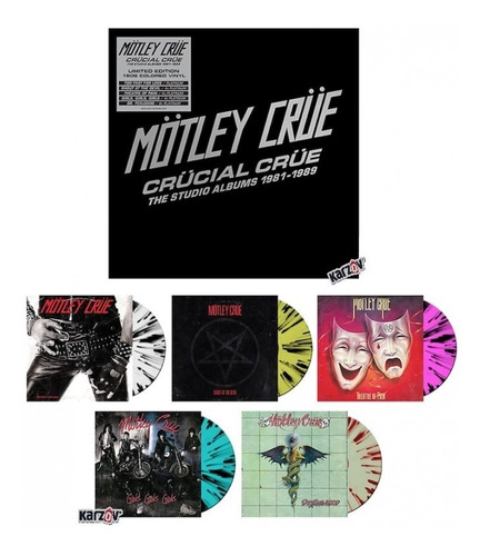 Motley Crue Crucial Crue Studio Albums 1981 - 1989 Box 5 Lp