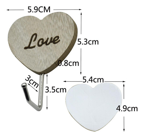 6x Percha De Madera Vintage Con Diseño Floral