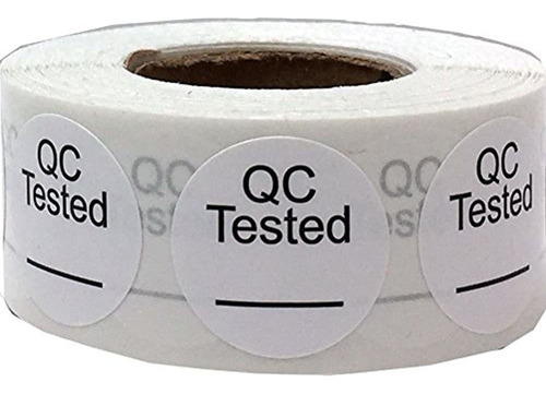 Blanco Circulo Con Negro Qc Probado Dot Stickers 34 Inch Ro
