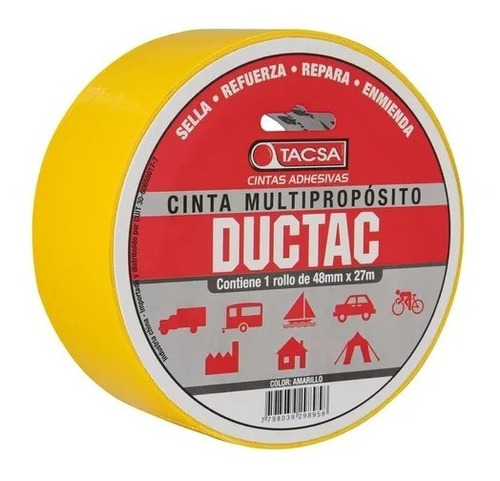 Cinta Multiproposito Tacsa Ductac Tape 27 Mts Colores