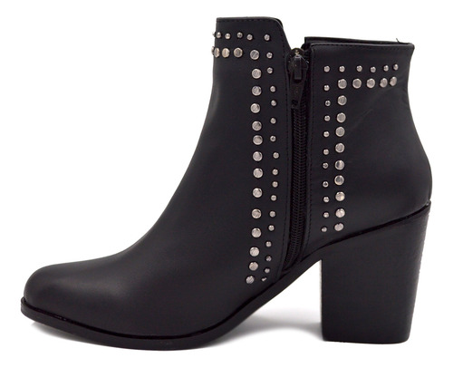 Botas Botinetas Taco Mujer Zapatos Cuero Moda Tachas 417pm