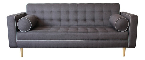 Sofa Cama Alocacia - Madera Y Tapiz Color Gris Diseño De La Tela Lino