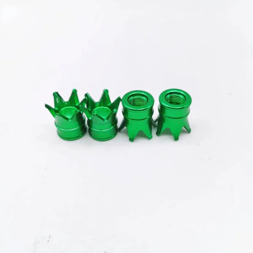 Kit X2 Tapas De Valvula Corona Bici Moto Auto Tunning Verde