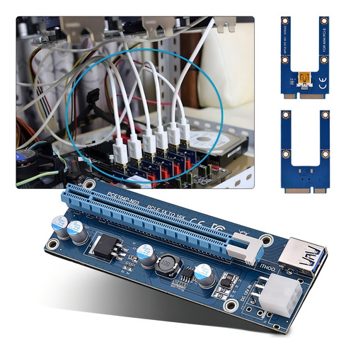 Adaptador extensor Riser Mini PCI-e para Pci Express16x com Sat