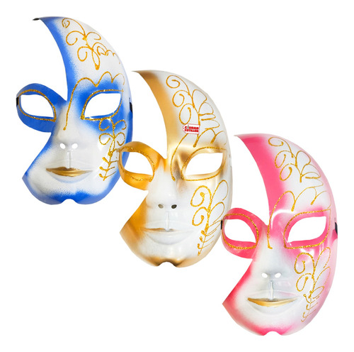 Antifaz Careta Rigida Veneciana Máscara Disfraz Carnaval- Cc