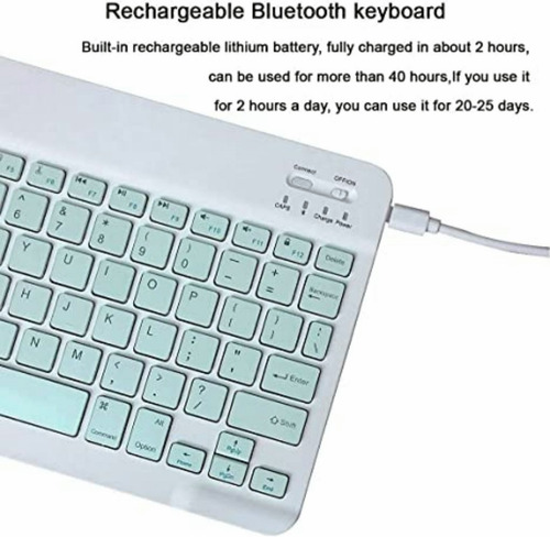 Imagen 7 de 10 de Kit De Teclado Bluetooth Con Ratón Soporte Teléfono/tablet