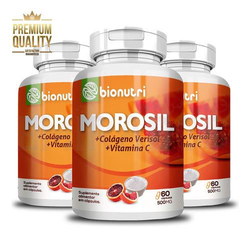 3x Morosil Com Colágeno Verisol 60 Caps Puro Mega Promocão