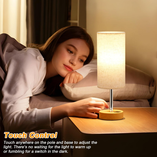 Lámpara Táctil De Mesita De Noche Marca X Modelo Y Regulable Color De La Estructura Color De La Pantalla