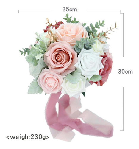Ramo De Novia Arreglo Floral Hecho A Mano Rosa Ramo De Boda
