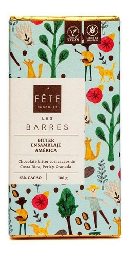 Bitter Ensamblaje América 63% Cacao Barra 100g La Fête Choco