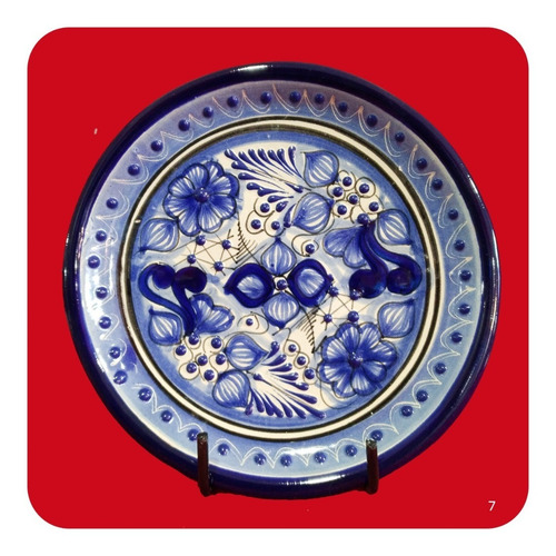 Imagen 8 de 10 de Plato Azul 20 Cm Talavera Poblana Diseño Especial Lujo Plt
