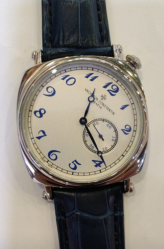 Reloj Vacherone Constantine Mod. Historiquese Americane Azul Correa Azul Bisel Plata Caratula Blanca (Usado)
