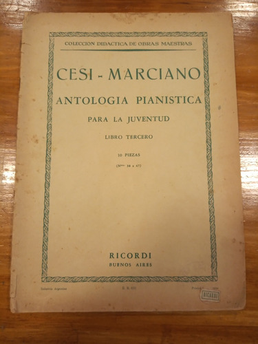 Cesi Marciano Antologia Pianistica Vol 3 N 38 A 47 Partitura