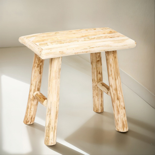Taburete De Madera Woody Natural Atmosphera