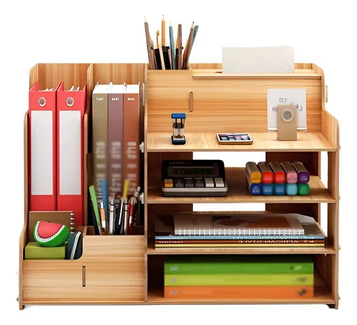 Caja Estante Organizador Multifuncional Home Office Madera