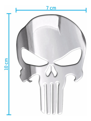 Imagem 5 de 6 de Par Adesivos Punisher Carro Moto Cromado Resinados Res29