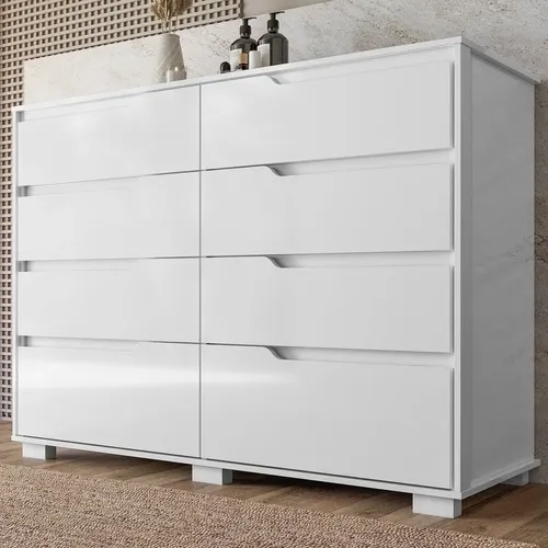 Cômoda Para Quarto 8 Gavetas 147cm Georgia Wt