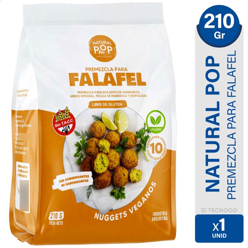 Premezcla Falafel Garbanzo Natural Pop Libre Gluten S/tacc 