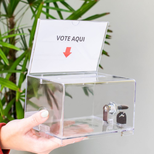 Urna Em Acrílico Cristal Com Display