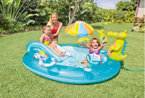 Piscina Niños Inflable Rodadero  Juegos Intex Muñecos 57129