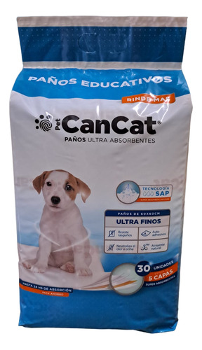 Paños educativos Cancat 104 ultra absorbentes 30 unidades 60x60cm