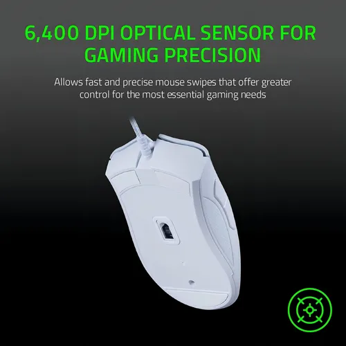 Mouse Razer, Blanco/5 Botones/con Cable/6400 Dpi