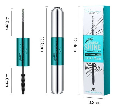 Imagen 3 de 4 de Mascara De Pestañas Qic 4d Rímel Fibra Seda Efecto Brillante