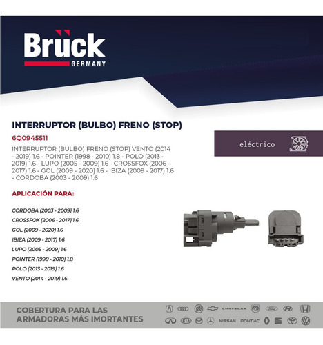 Bulbo Sensor Freno Lupo 2005 6q0945511