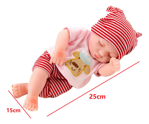 25cm 10 Realista Reborn Boy Doll Hecho A Mano Recién Rojo