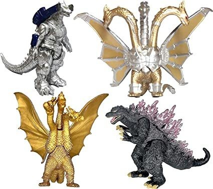 Ezfun - Juego De 4 Figuras De Acción De Godzilla Para