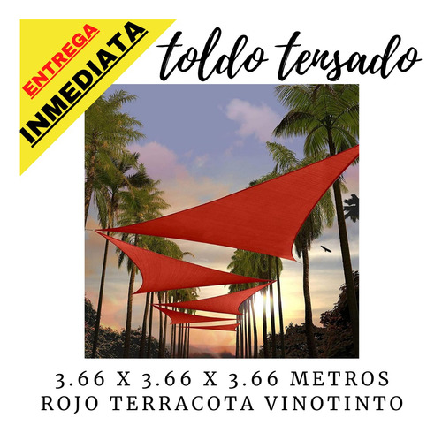 Toldo Triangular Vela Tensado Jardín Playa Rojo Vinotinto