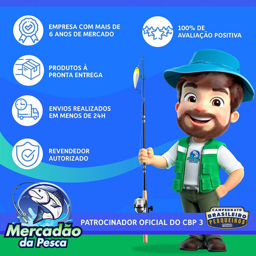 Imagem 10 de 10 de Carretilha Brisa Lite 11000 11 Rolamentos Vara Carbono Linha